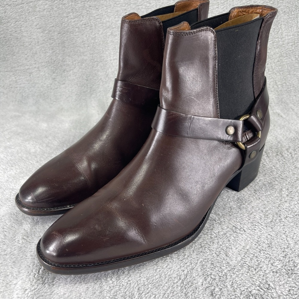 Frye Dara Harness Chelsea Boots Womens Size 9 B Ankle Shoes Western Heel Boho